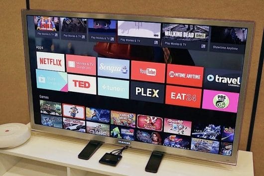 Android TV - so wird es auf eurem HDTV aussehen. (Foto: Engadget)