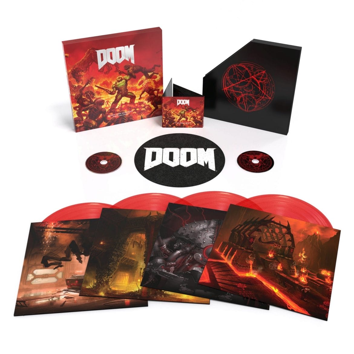 Der Doom-Soundtrack in der limitierten Vinyl-Edition. Mit dabei sind auch die CDs. (Foto: Laced Records)