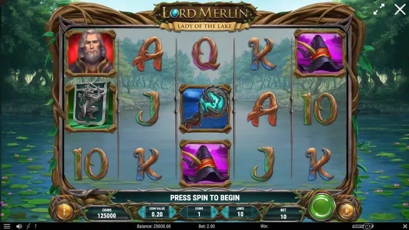 Lord Merlin and the lady of the lake in den besten Play'n Go Casinos